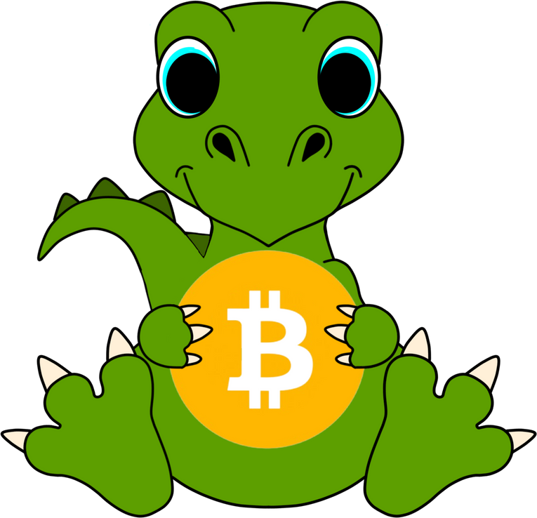 Cartoon Baby Dragon Holding Bitcoin
